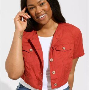 Torrid Poplin Collarless Bolero Jacket – Bossa Nova | Size 4